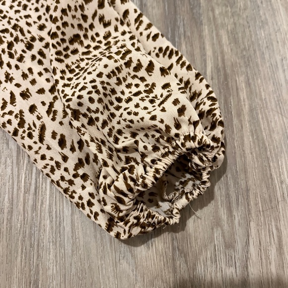 SHEIN Speckled Dalmatian Print Frill Trim Chiffon Smock Dress - Picture 7 of 8